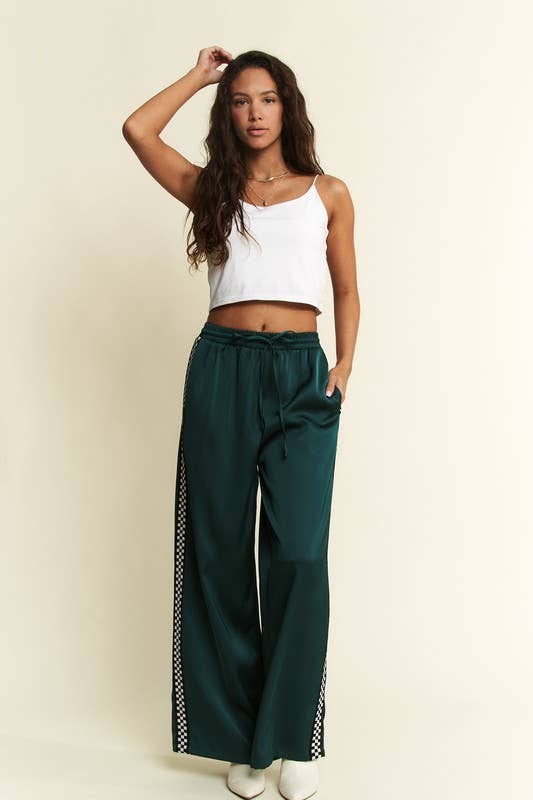 CHECK on it - Ruby Silk Checkered Pant