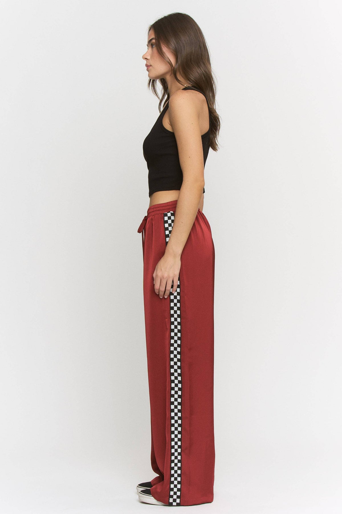 CHECK on it - Ruby Silk Checkered Pant