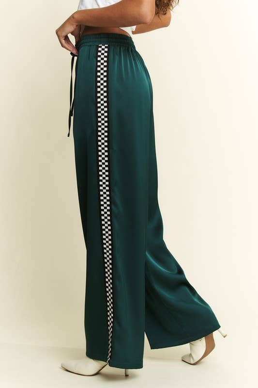 CHECK on it - Ruby Silk Checkered Pant