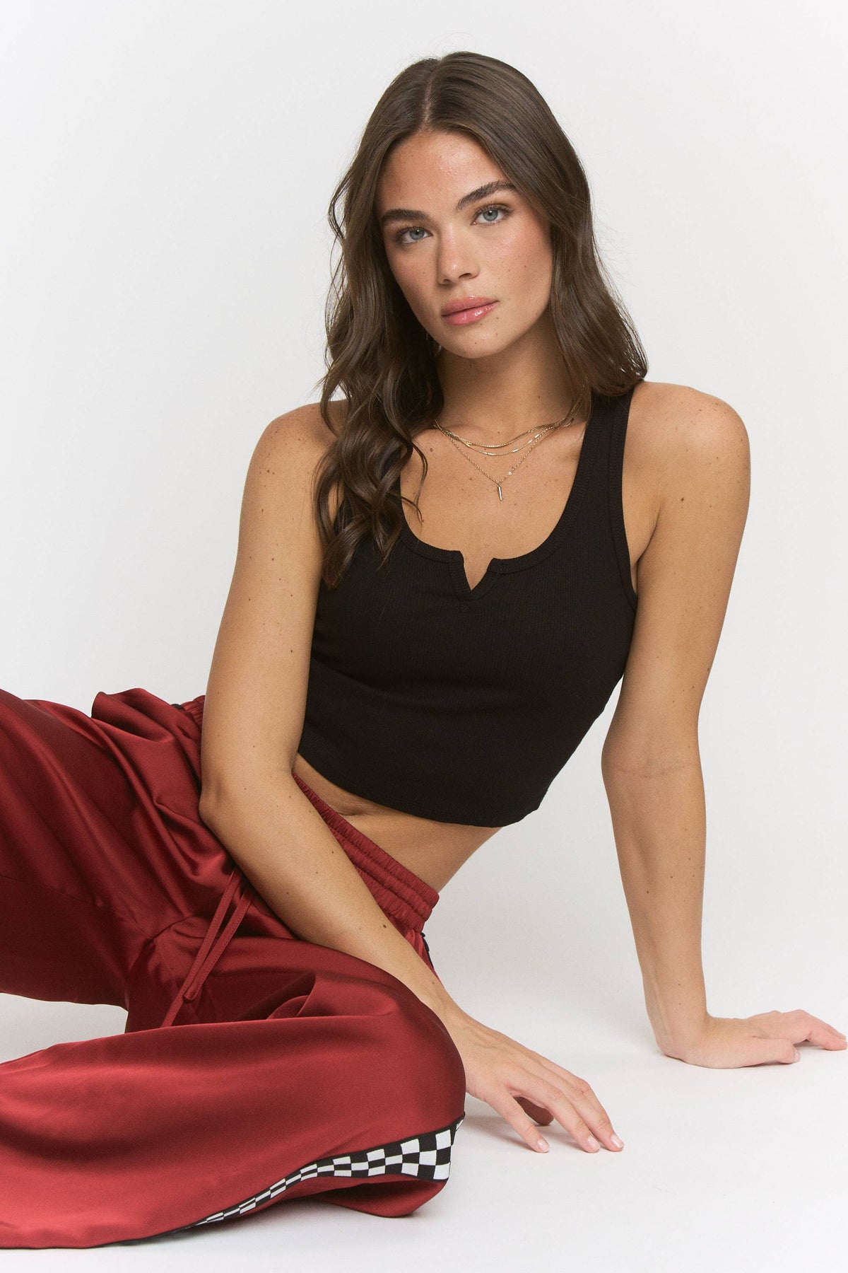 CHECK on it - Ruby Silk Checkered Pant