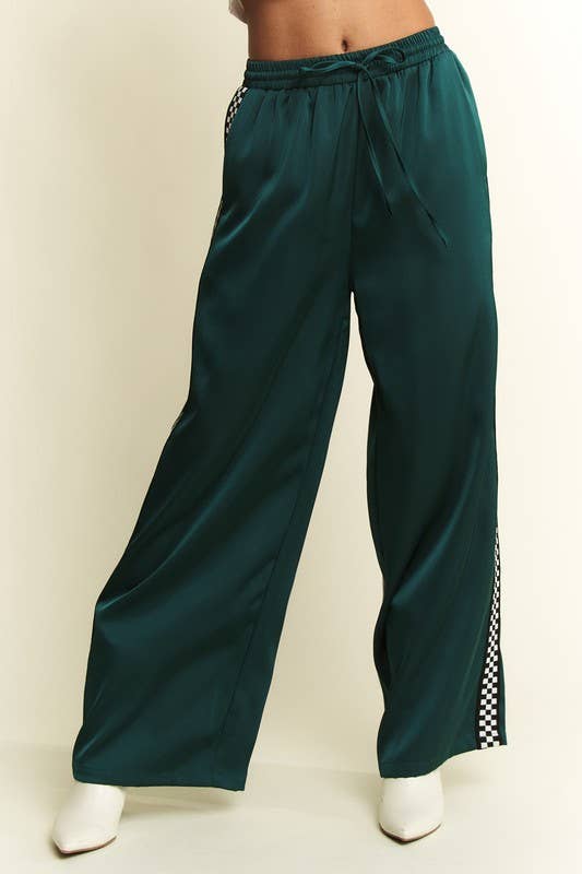 CHECK on it - Ruby Silk Checkered Pant