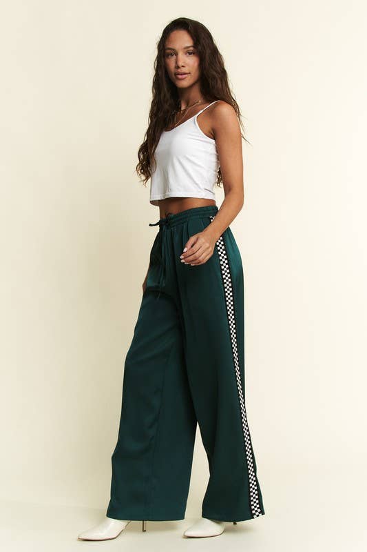 CHECK on it - Ruby Silk Checkered Pant